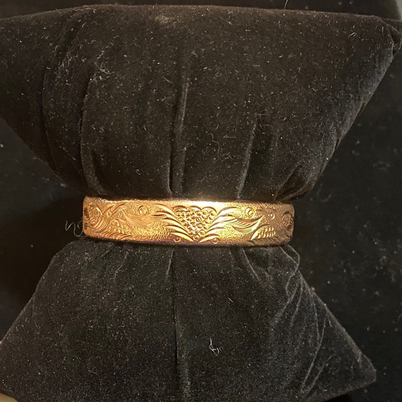 Gold Filled Engraved Bangle Bracelet